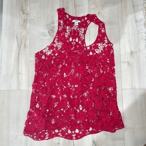 Pink Crochet Tank Top